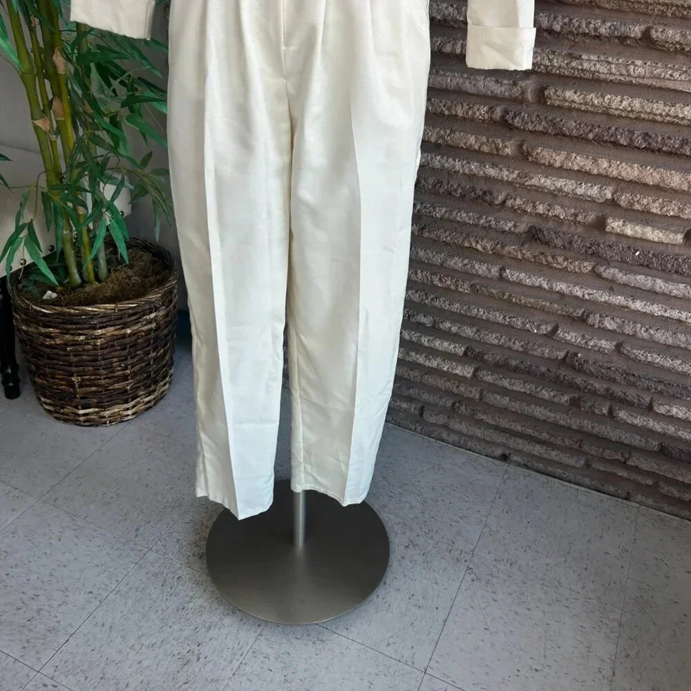 Fauroche by Lori Weidner Vintage 80s Cream Military Jumpsuit Gold Buttons Size 5 - Picture 9 of 12